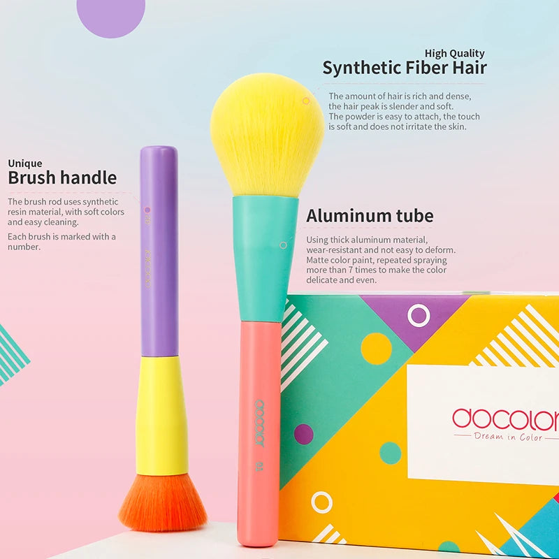Docolor Colorful Makeup brushes set Cosmetic Foundation .