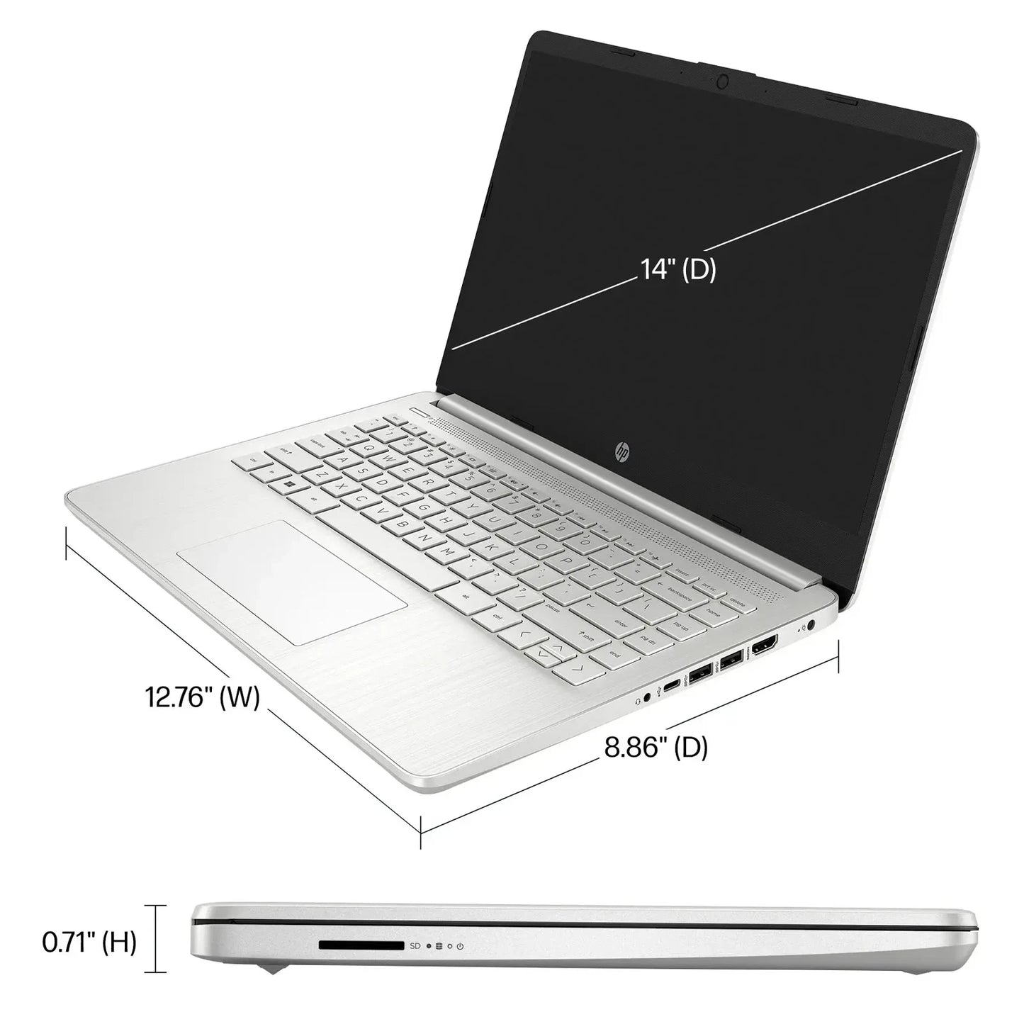 HP 14" Business Laptop,Intel Celeron1 Windows 11 Pro.