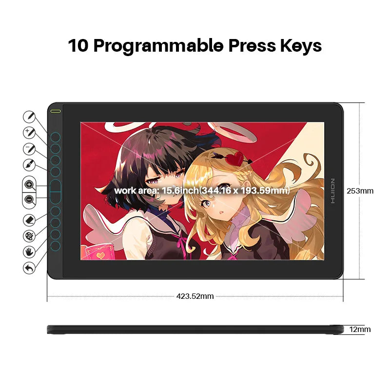 HUION Kamvas 16 Graphics Tablets Monitor with Screen .