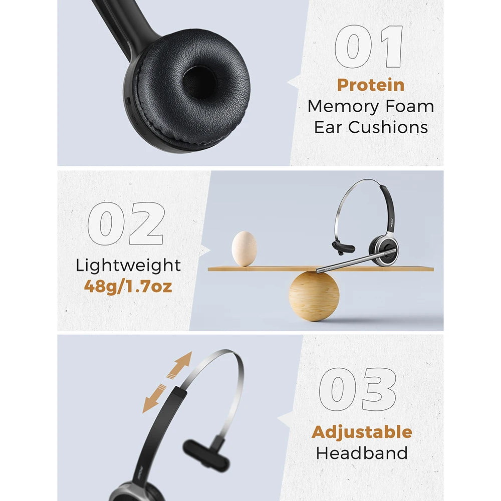 Bluetooth V5.0 Wireless Truck Driver Headphones