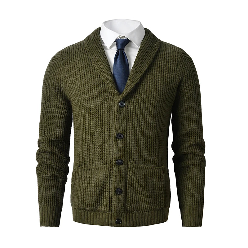 Men's Shawl Collar Cardigan Sweater.