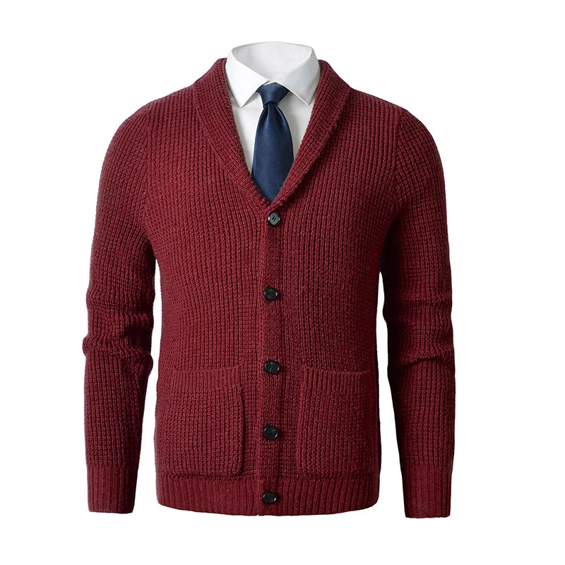 Men's Shawl Collar Cardigan Sweater.