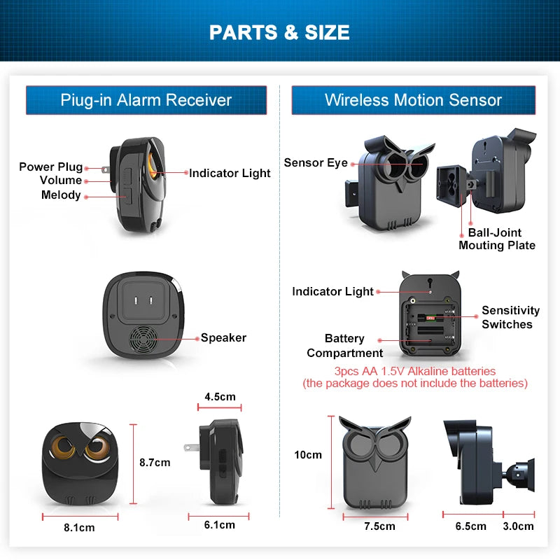 Wireless Driveway Security Alarm Waterproof .