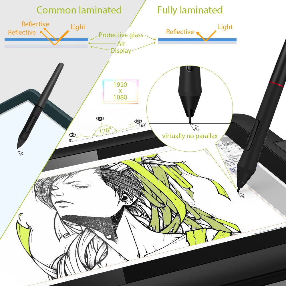 Pen Display Graphics Digital Drawing Tablet.