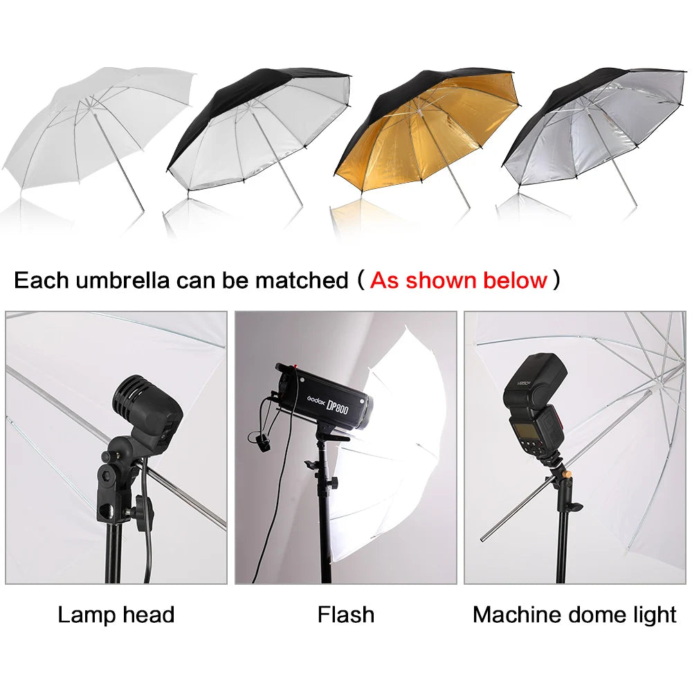 Photography Gold Silver Translucent White soft Umbrella .