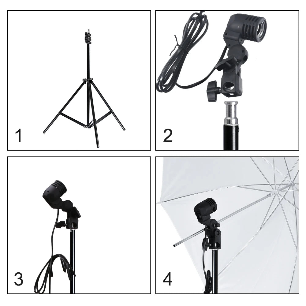 Photography Lighting Kit Umbrella Photo Background .