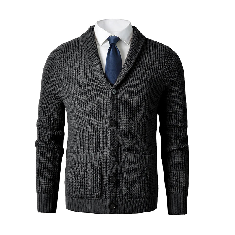 Men's Shawl Collar Cardigan Sweater.