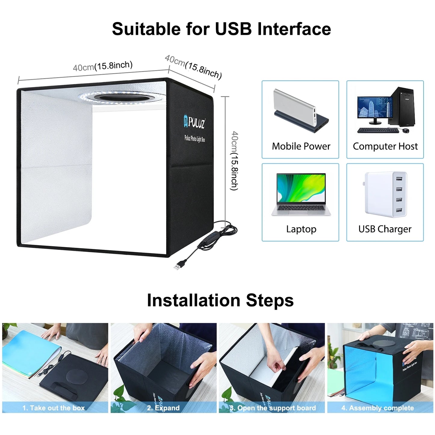 PULUZ Photo Studio Light Box ,Portable Photography.