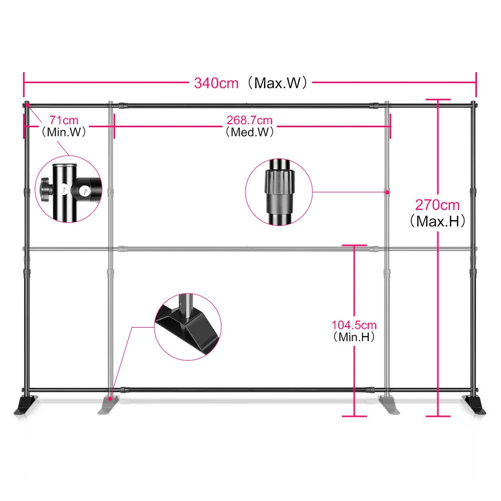 Double-Crossbar Photography Backdrop Frame .