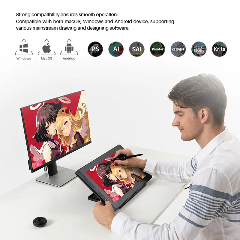 HUION Kamvas 16 Graphics Tablets Monitor with Screen .
