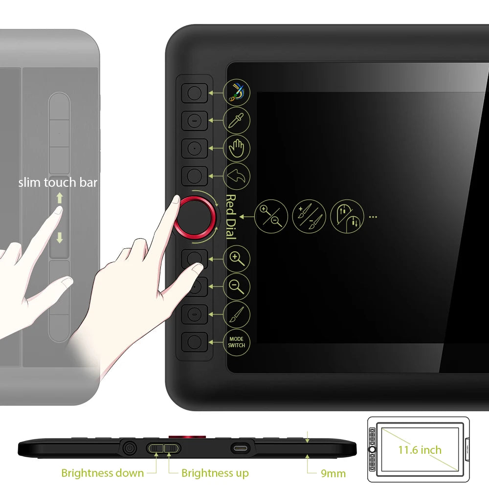 Pen Display Graphics Digital Drawing Tablet.