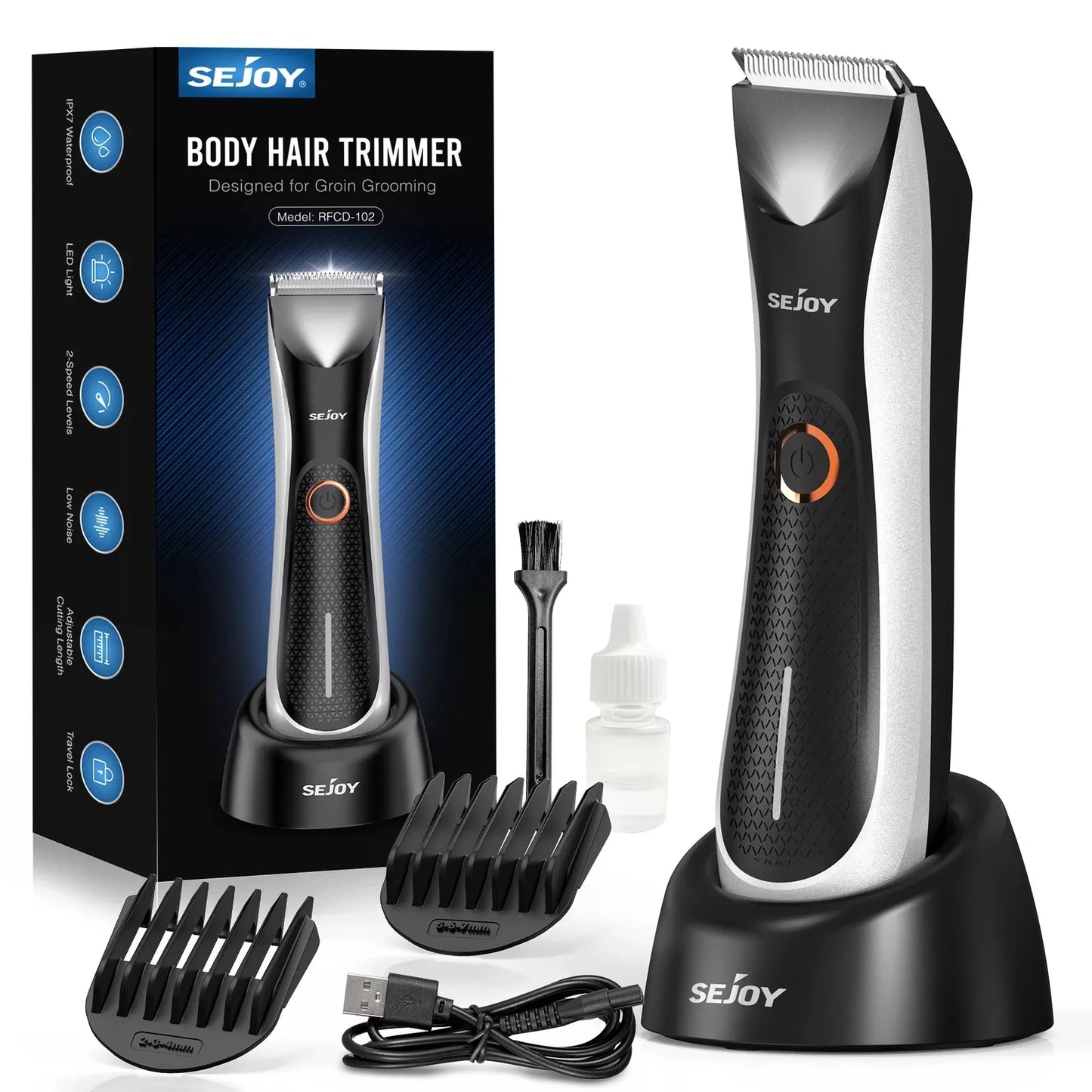 SEJOY Hair Trimmer Men Facial Beard Body Grooming Rechargeable.