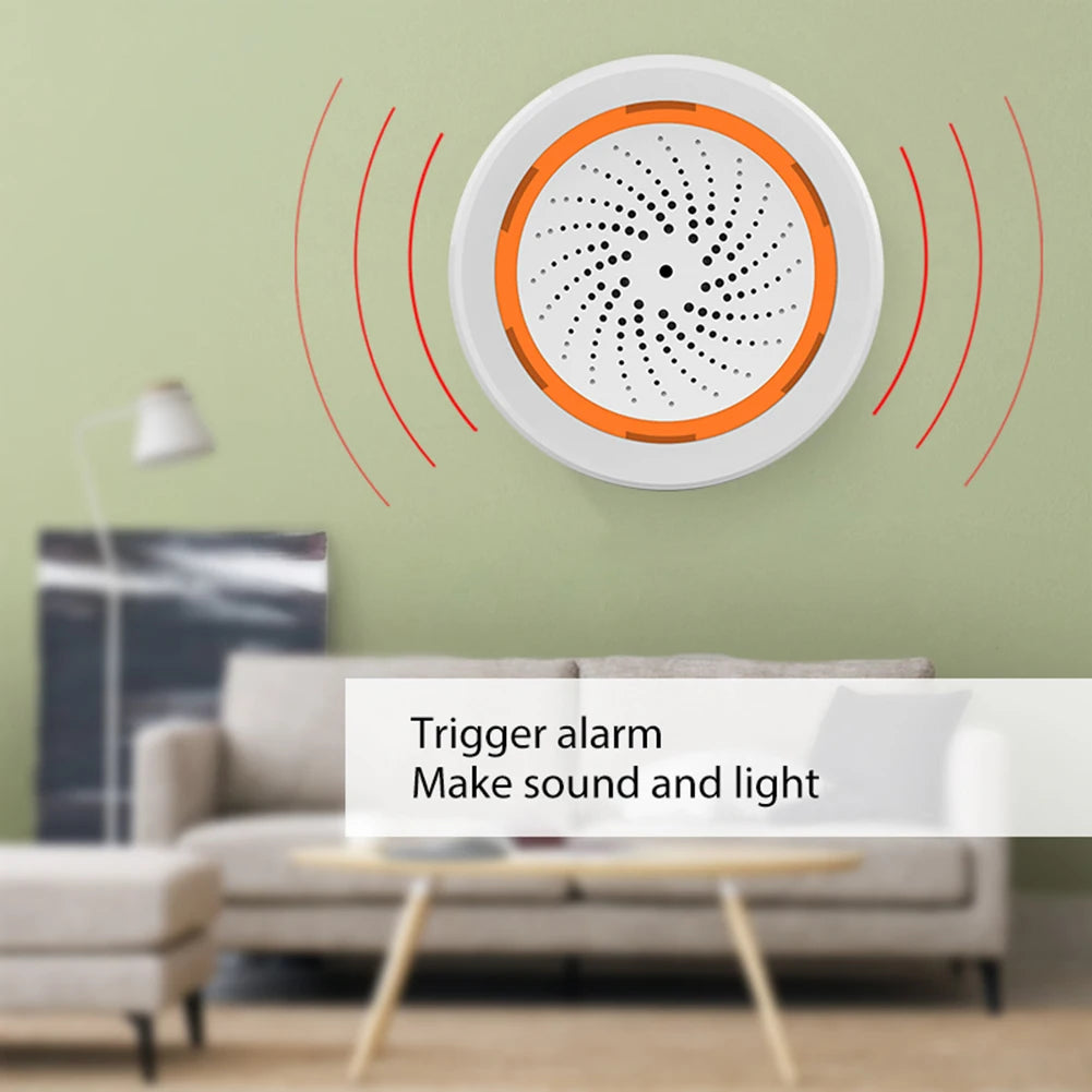 Tuya Zigbee Siren Sound Light Alarm Security Protection System.