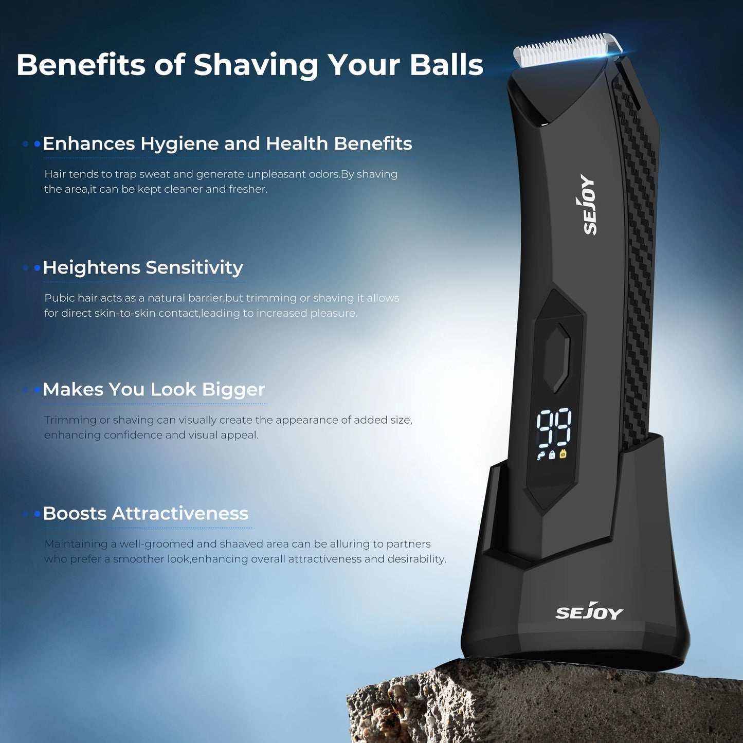 SEJOY Hair Trimmer Men Facial Beard Body Grooming Rechargeable.