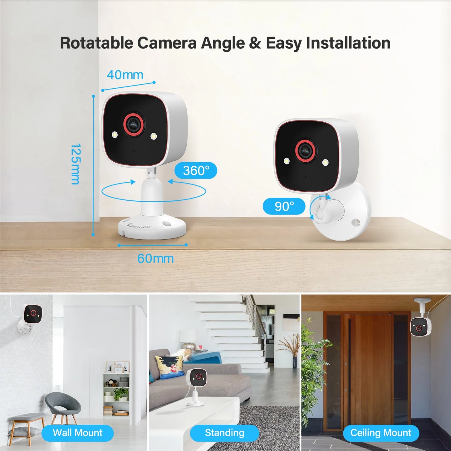 Jennov Indoor/Outdoor Cameras 1296P Pet Camera WiFi .