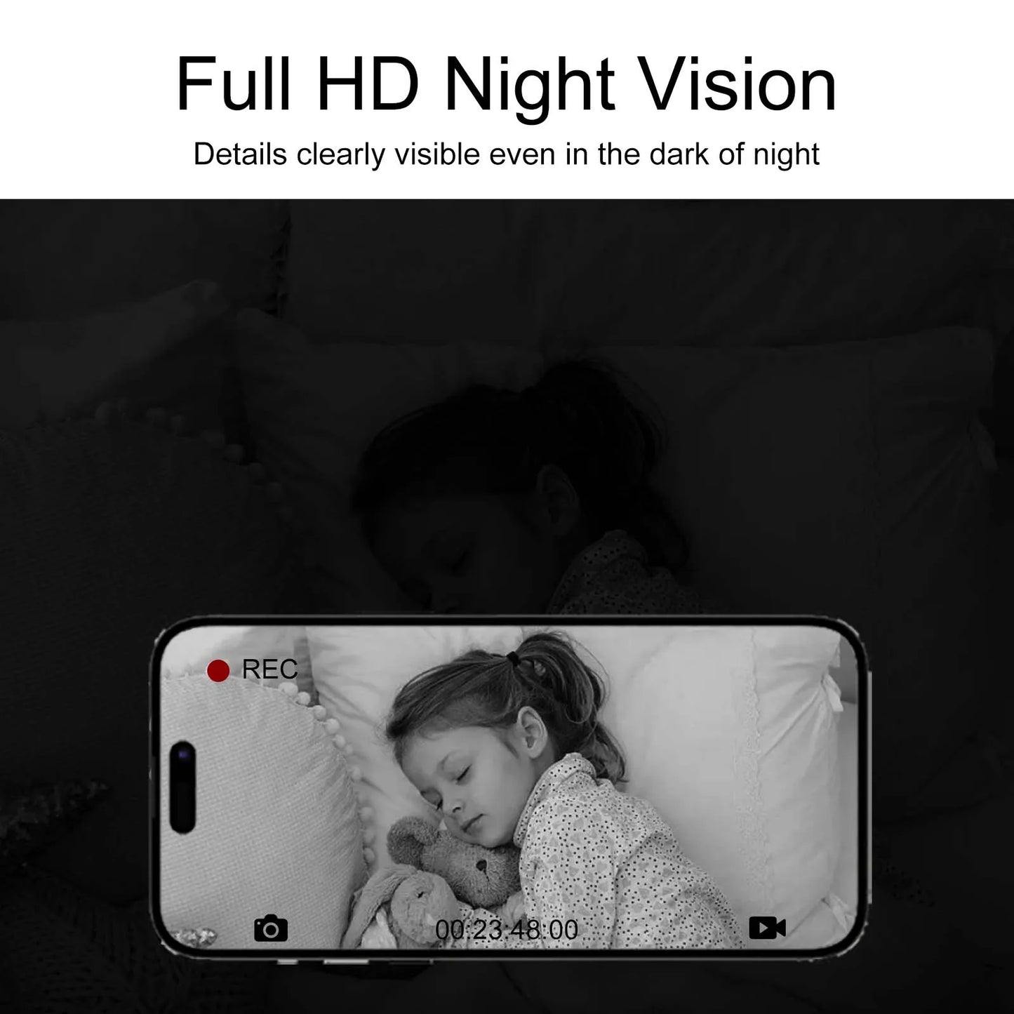4K HD Clock Camera with Motion Detection, Night Vision.