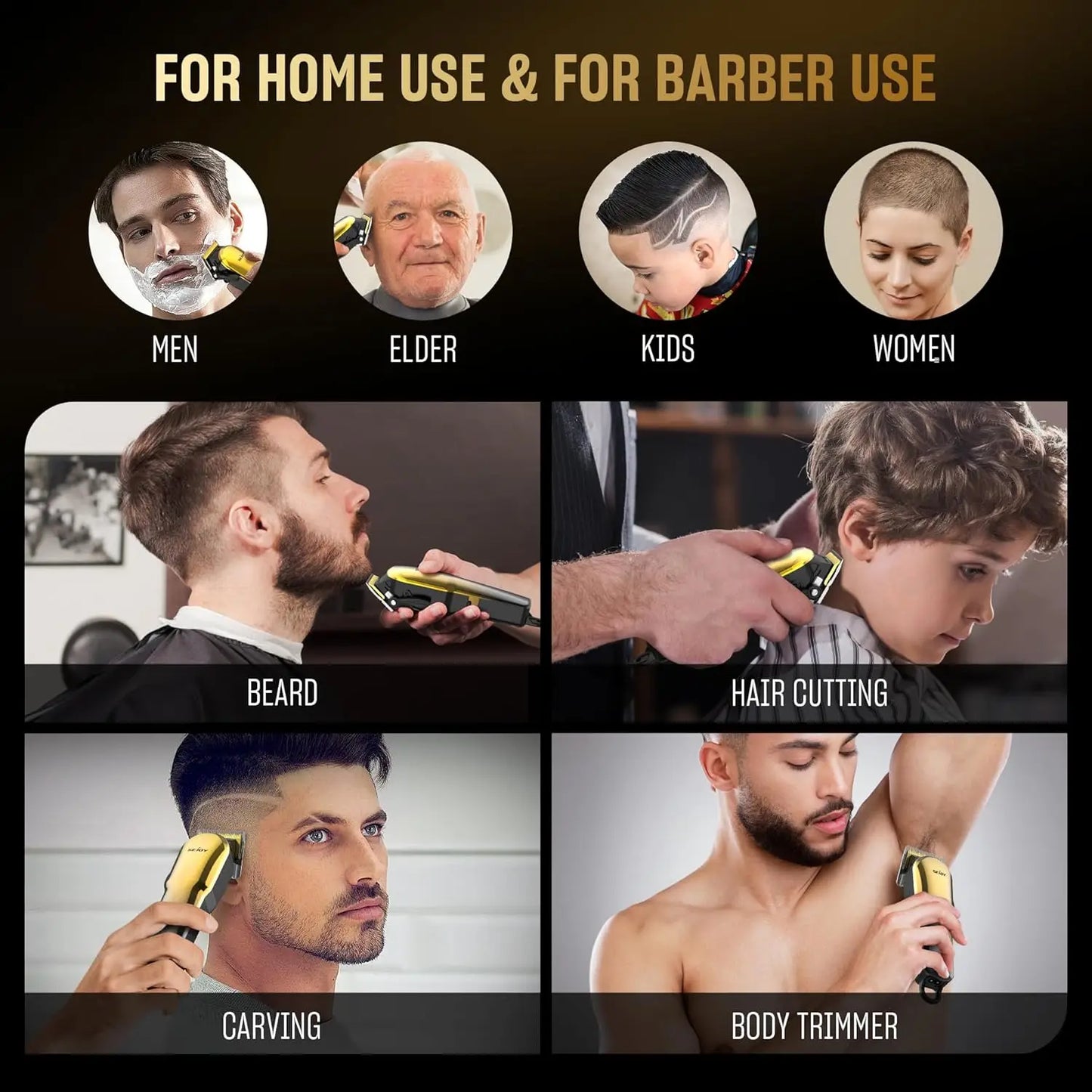 Sejoy Hair Clippers for Men, Professional Hair Trimmer.