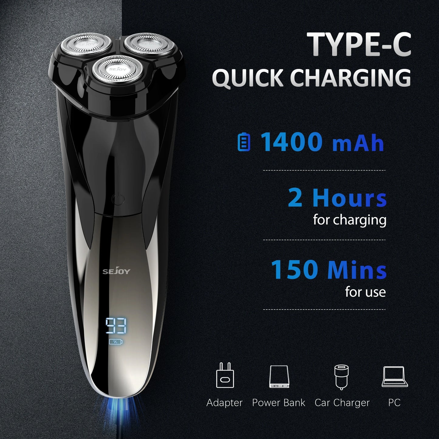 2 in 1 Electric Shaver 3D Men Razor Beard Trimmer .