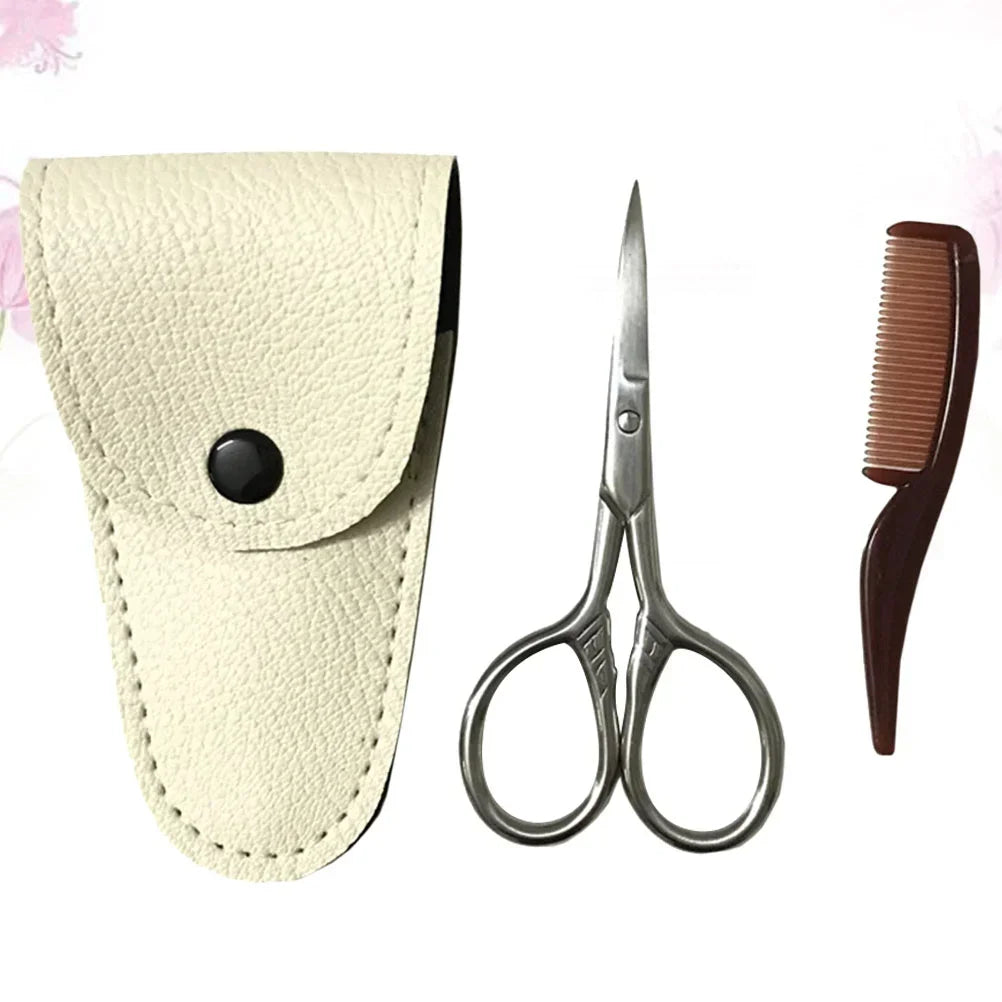 3 Pcs Beard Comb Mustache Scissors Grooming .