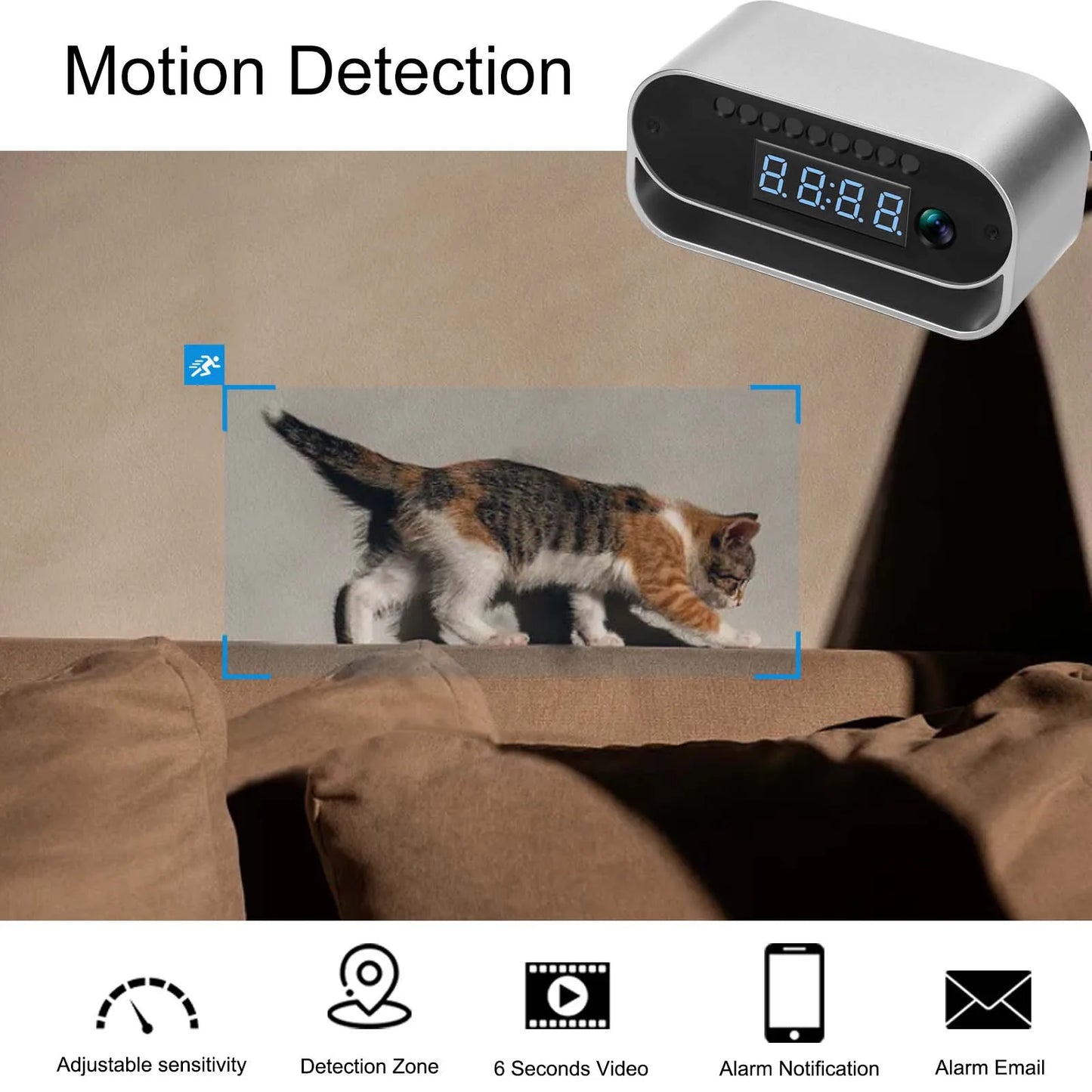 4K HD Camera Clock - Covert Surveillance .