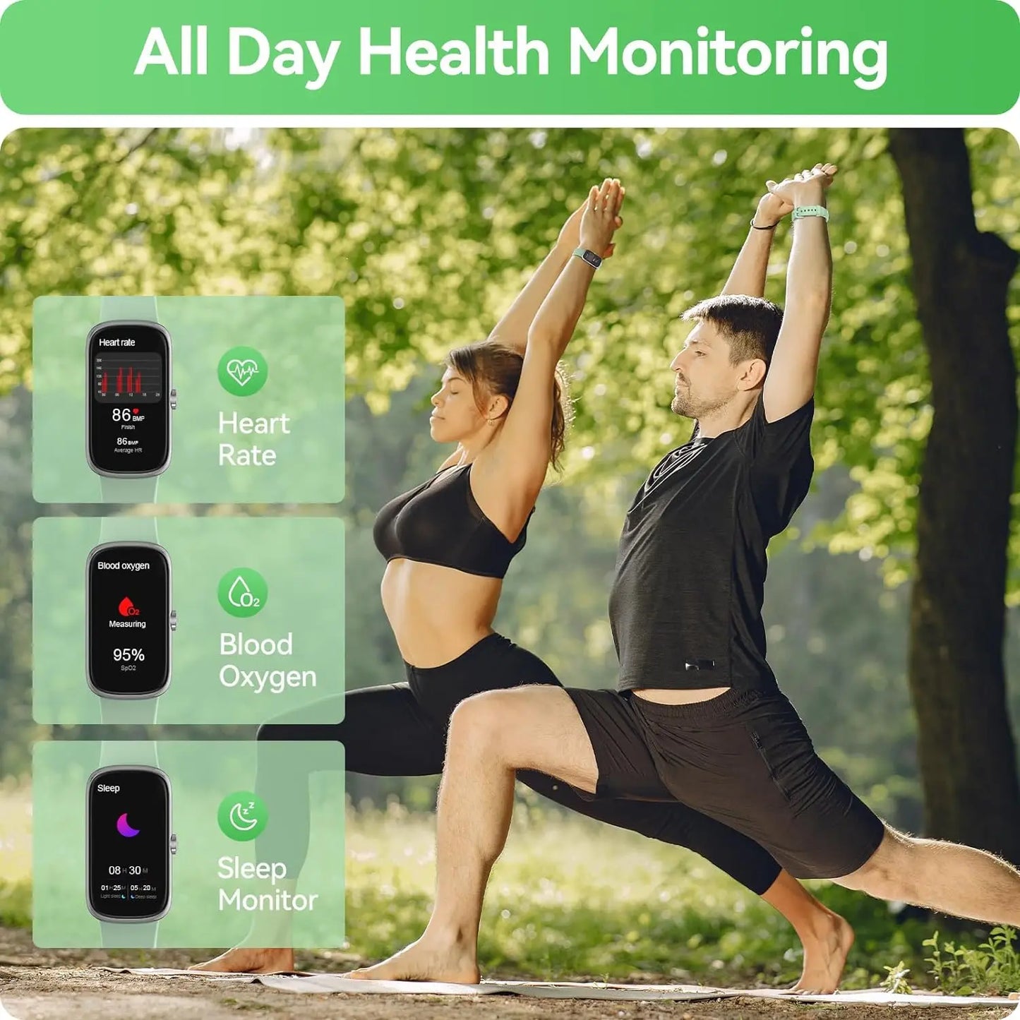 Fitness Tracker with Heart Rate Blood Oxygen .