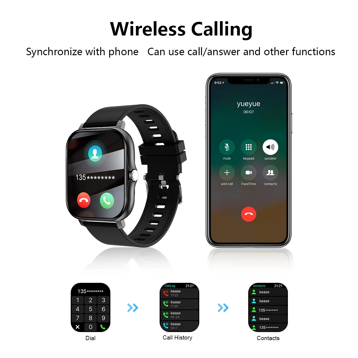 Smart watch wireless calling/dial Sport mode calling .