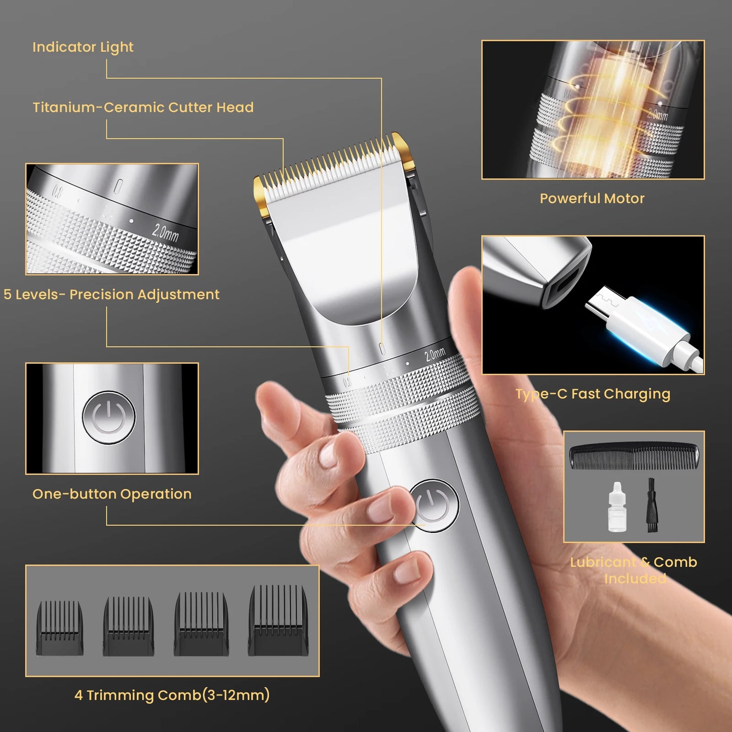 Sejoy Professional Hair Clippers for Men Rechargeable .