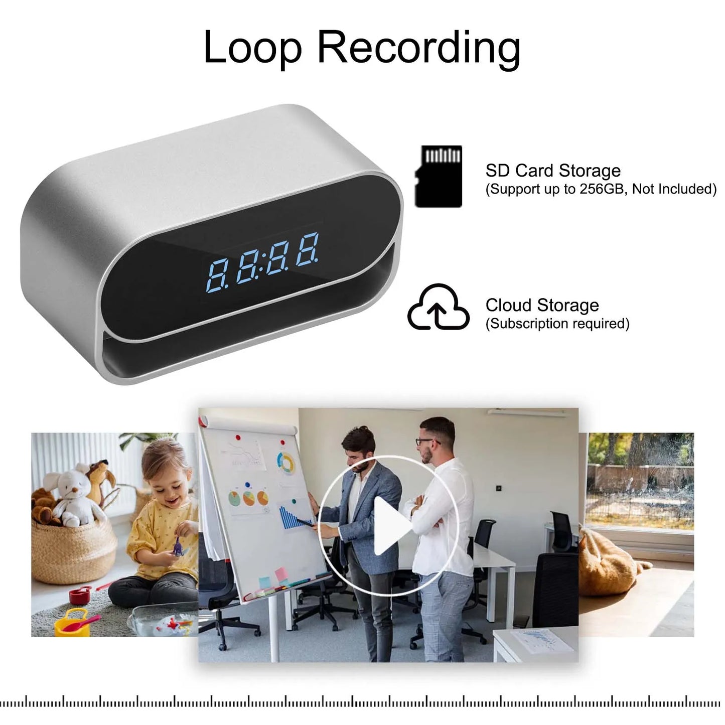 4K HD Camera Clock - Covert Surveillance .