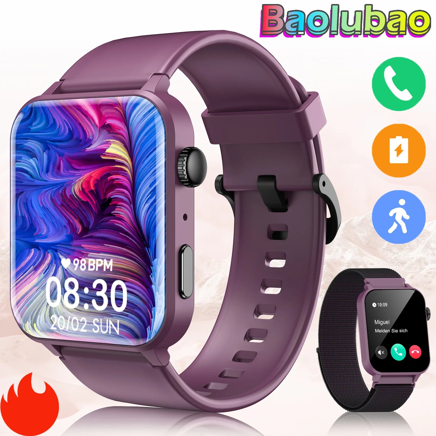 Baolubao Fitness Tracker (Bluetooth Answer/Make Calls).