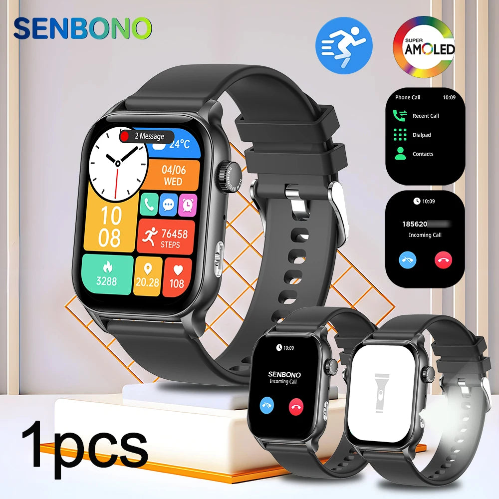 Smart Watch Bluetooth Call LED Flashlight Men, Women.