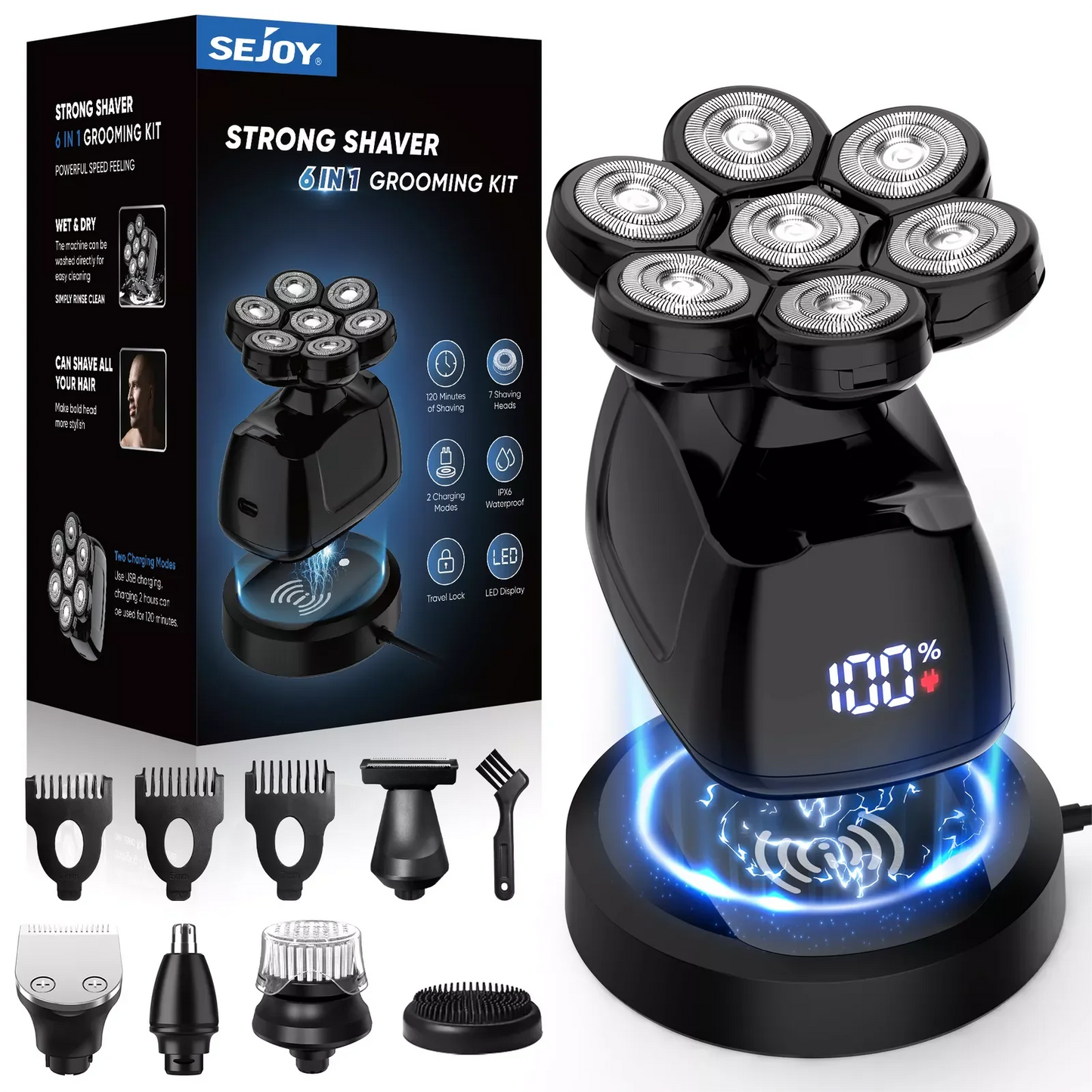 SEJOY 6-in-1 Multifunctional 7D Head Shavers .