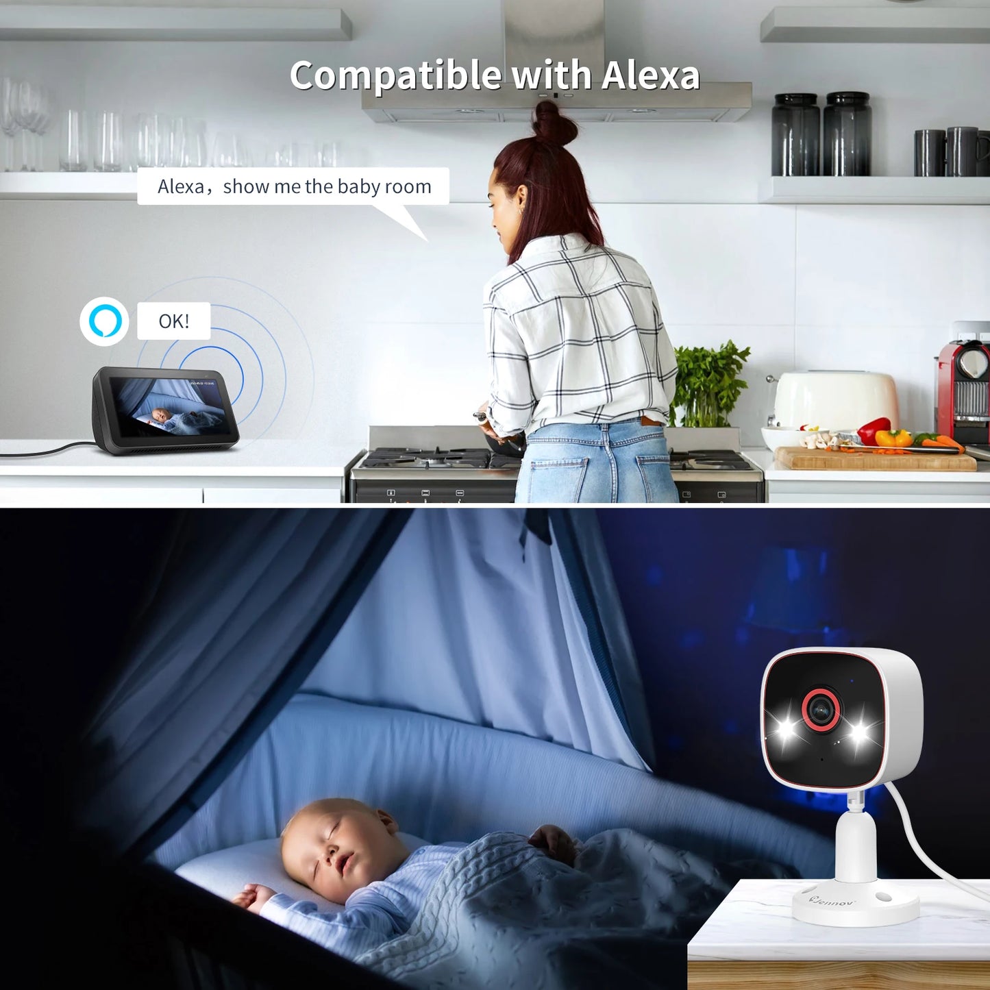 Jennov Indoor/Outdoor Cameras 1296P Pet Camera WiFi .