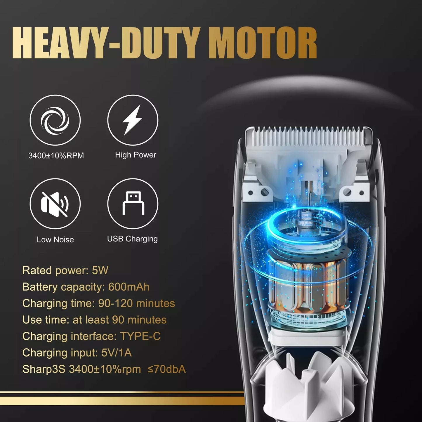 SEJOY Cordless Professional Hair Clippers Men Trimmer .