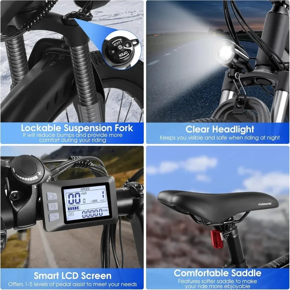 Electric Bike, 26'' 750W Removable Battery.