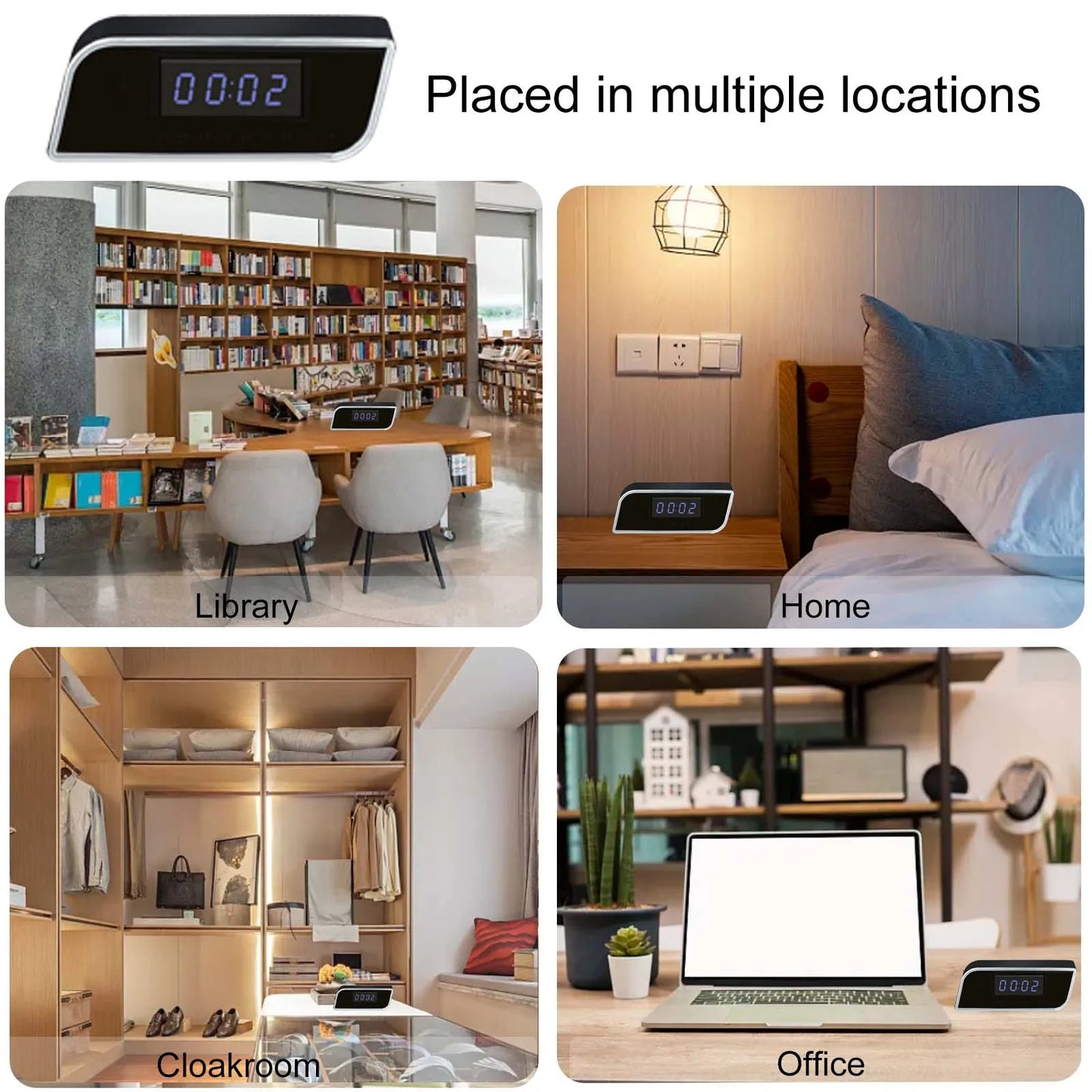 4K HD Clock Camera with Motion Detection, Night Vision.