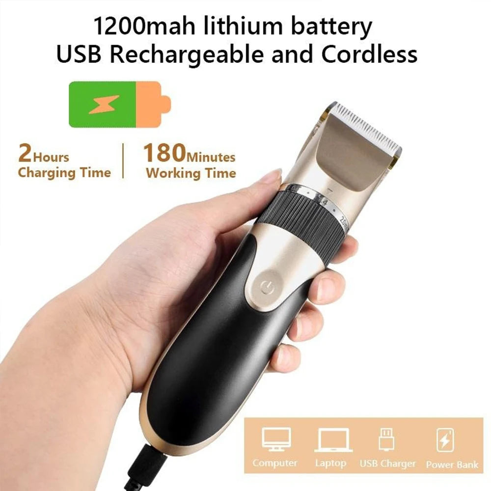 Professional Hair Clipper with Battery Power .