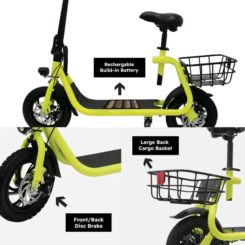 Electric Bike Scooter, Foldable Scooter with Seat .