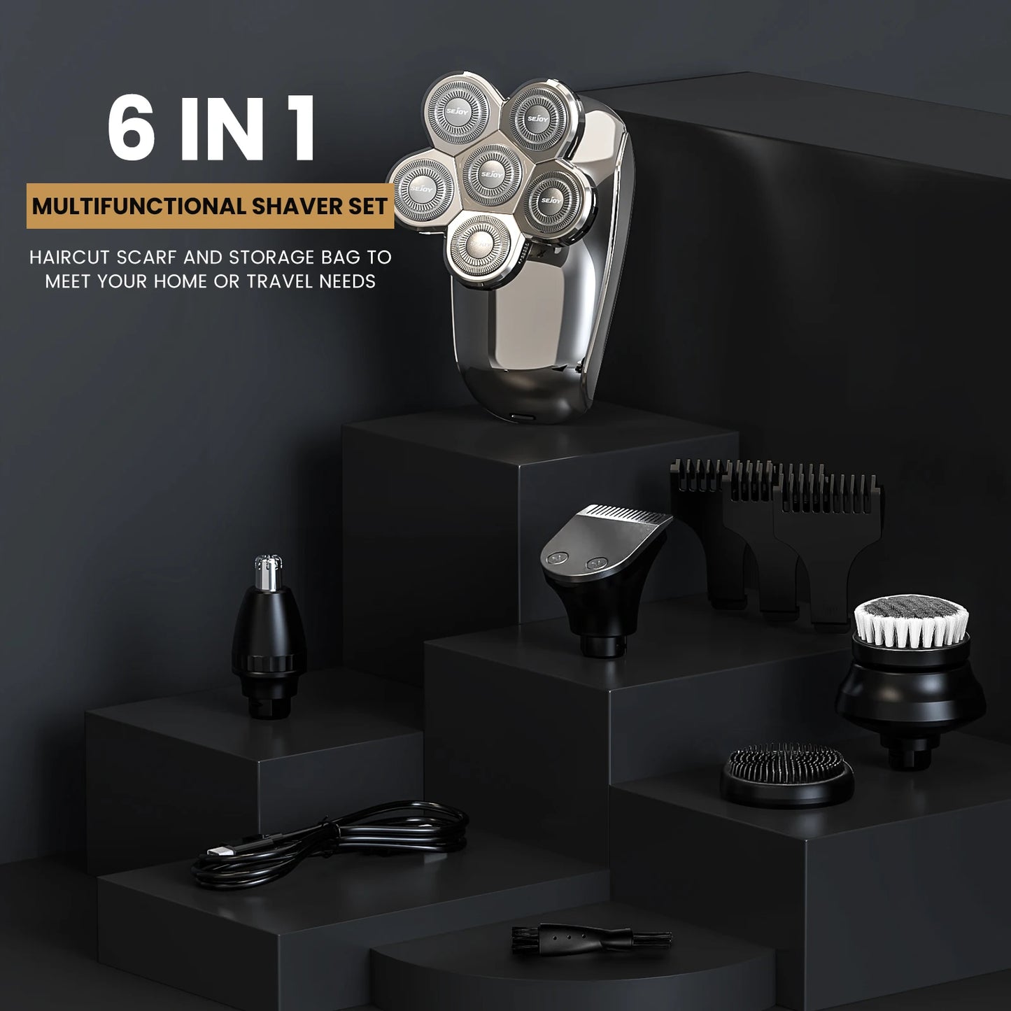 Electric Head Hair Shaver Mens Cordless .