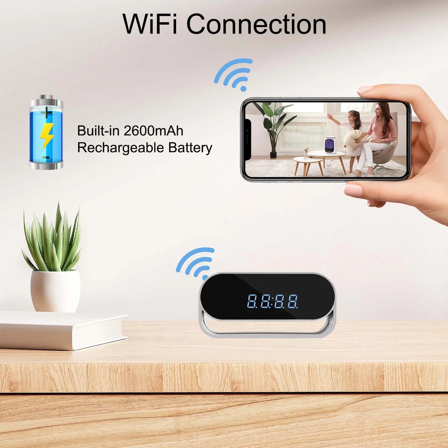 4K HD Camera Clock - Covert Surveillance .