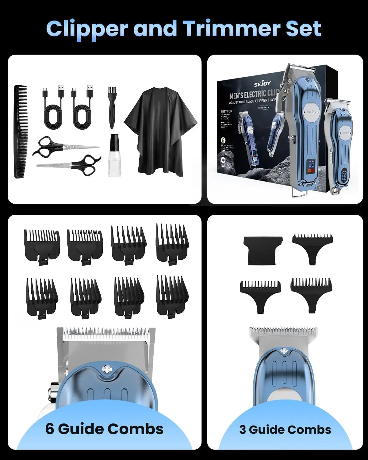 SEJOY Professional Hair Clippers for Men Cordless Clippers .