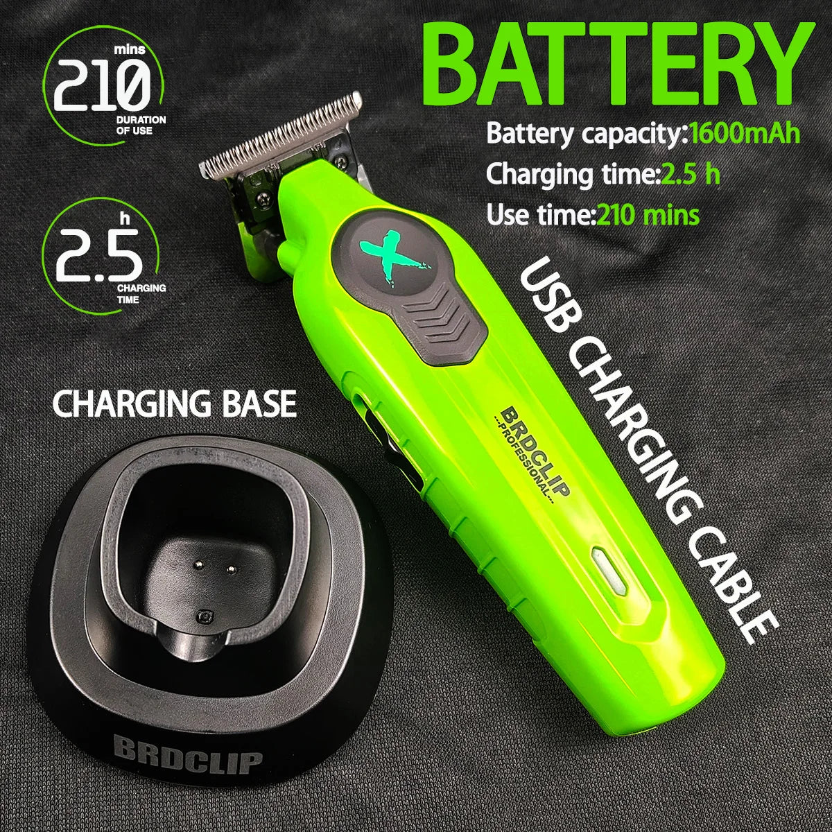New 2025 BRDCLIP FA1T Green Professional Hair Trimmer .