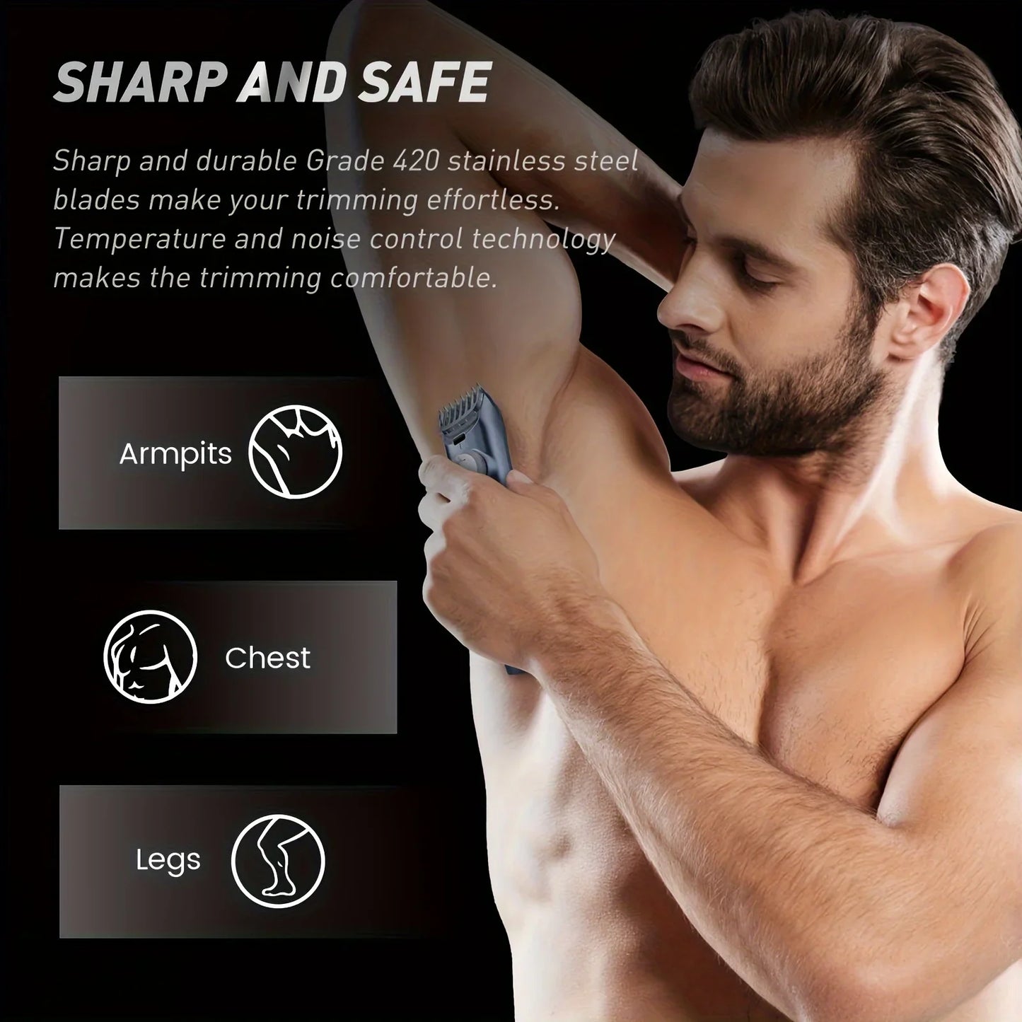 Cordless Blue Precision Hair Mustache Trimmer .