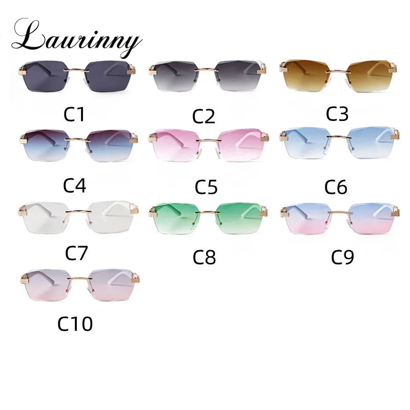 New Rimless Sunglasses For Women .