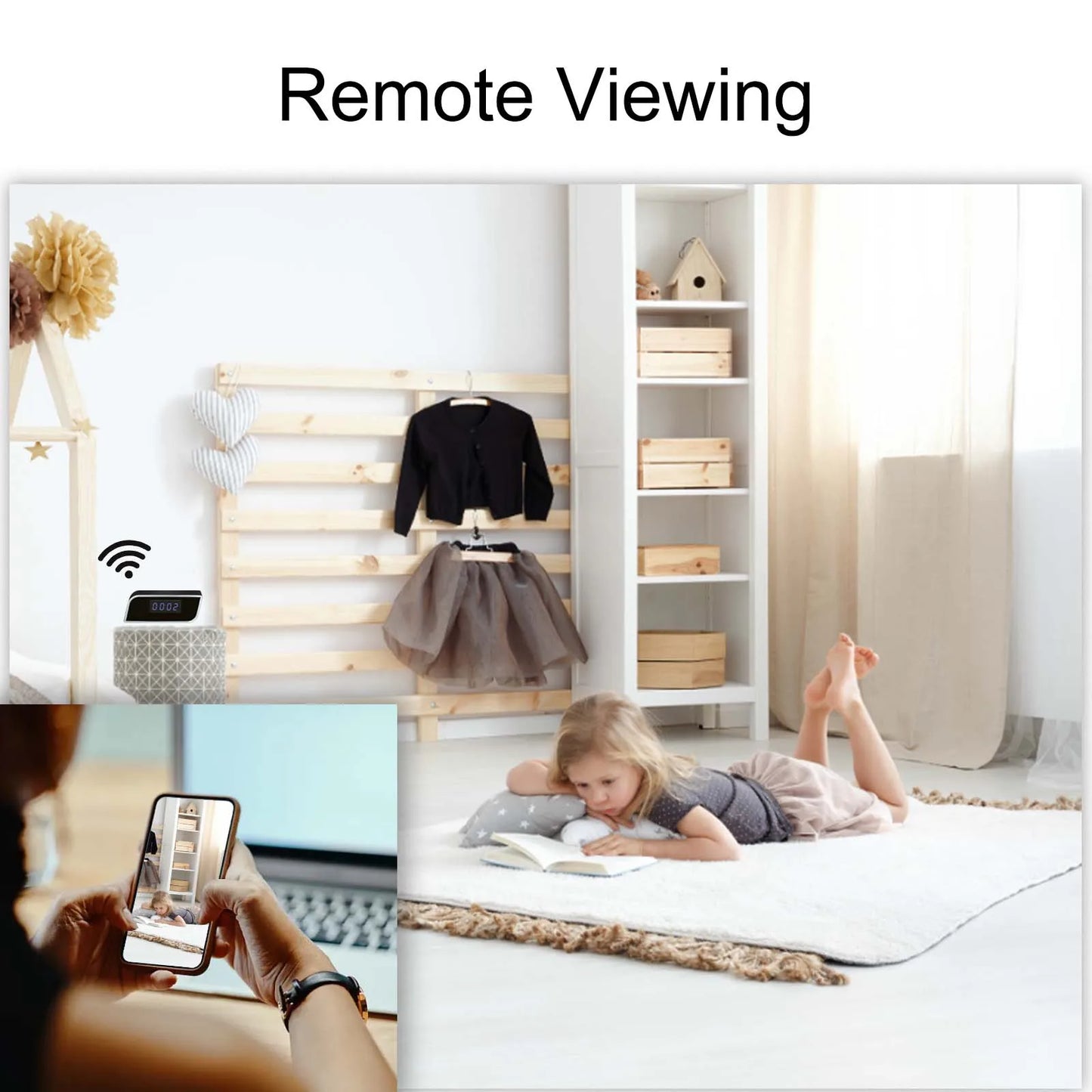 4K HD Clock Camera with Motion Detection, Night Vision.