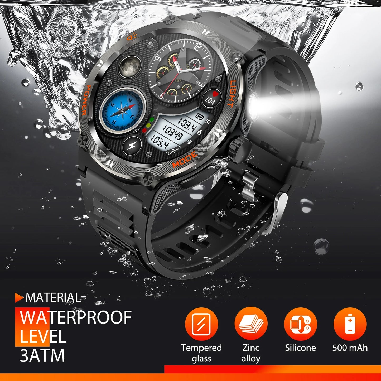 LaNikar Smart Watch 3ATM Waterproof Men Sport .