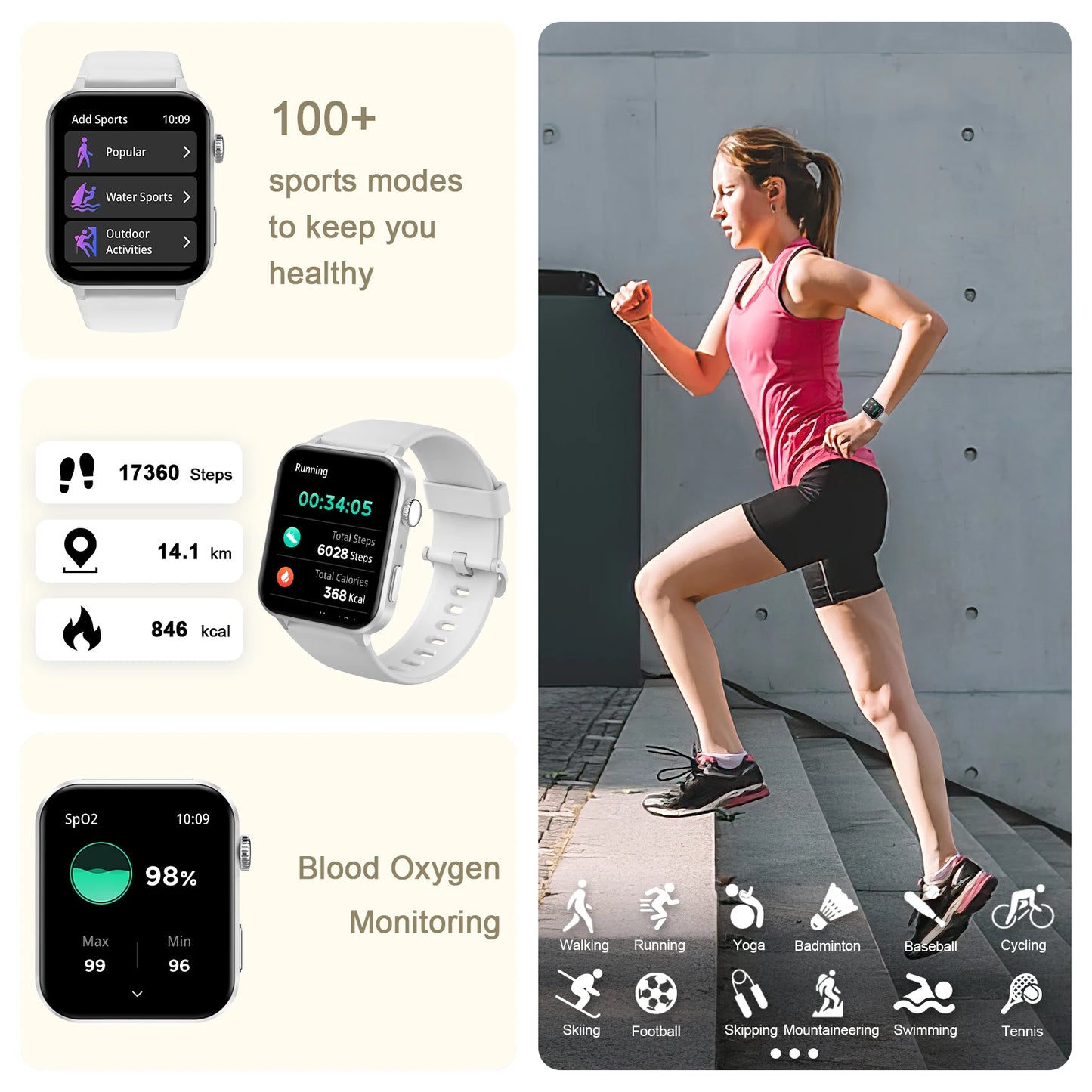 Baolubao Fitness Tracker (Bluetooth Answer/Make Calls).