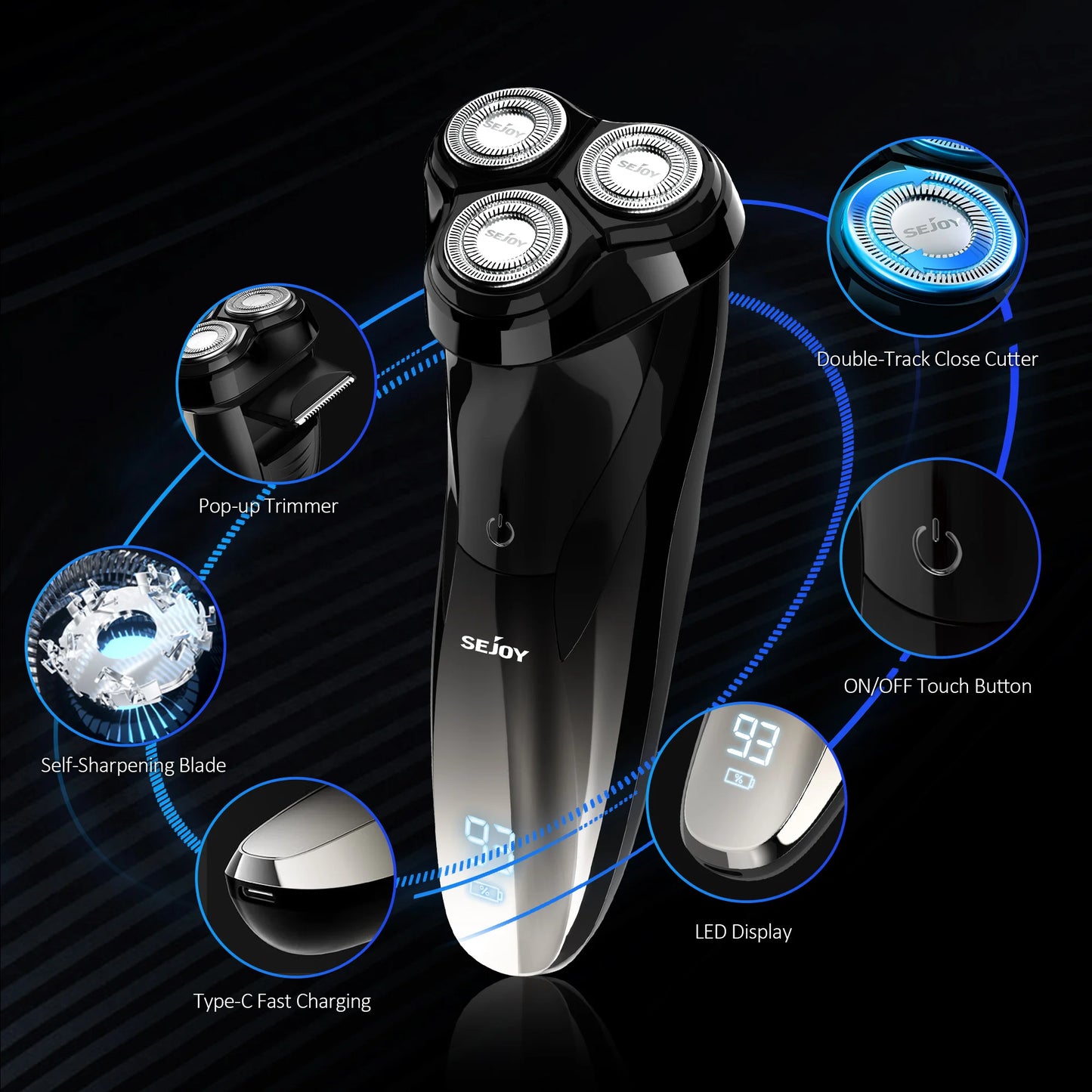 2 in 1 Electric Shaver 3D Men Razor Beard Trimmer .