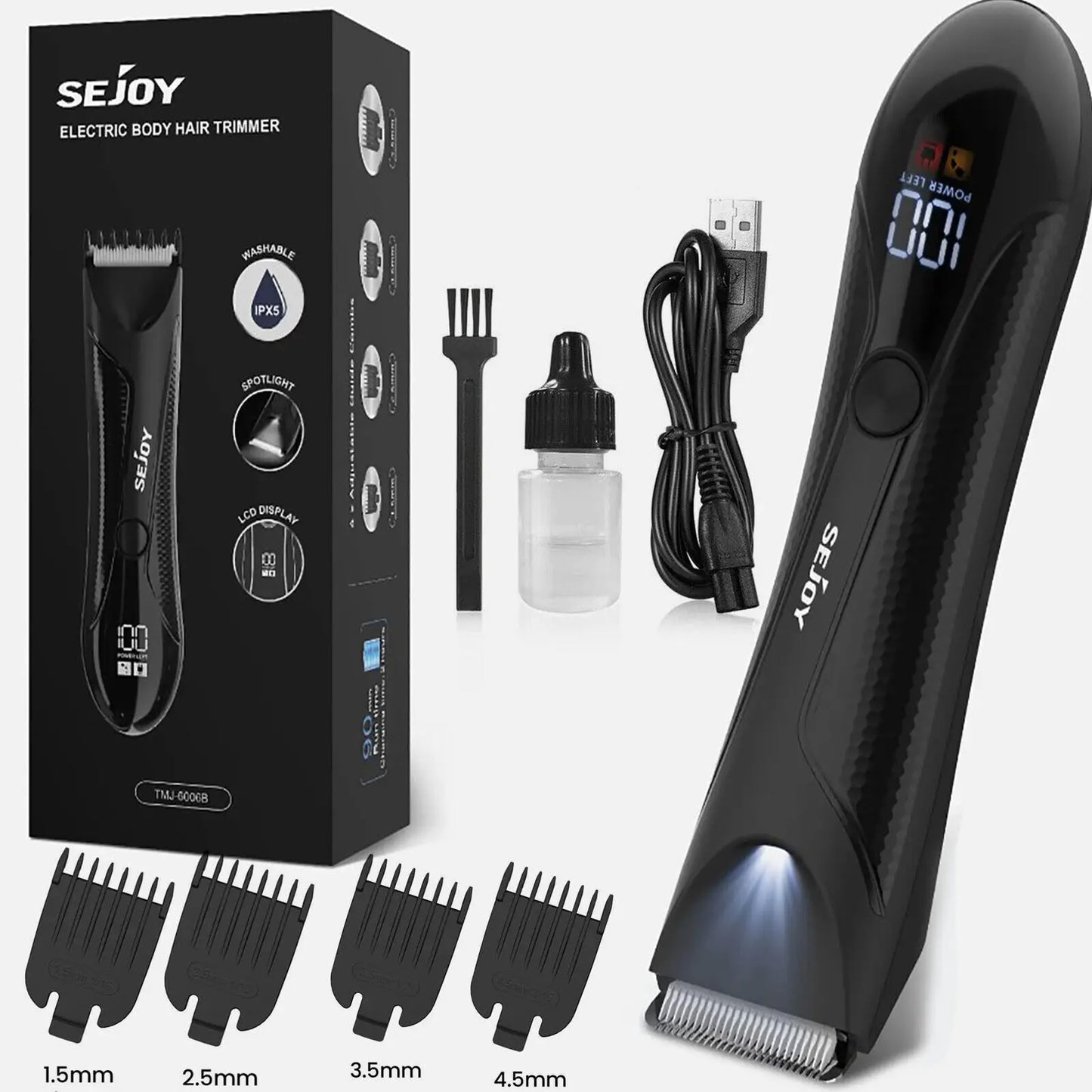 SEJOY Hair Trimmer Men Facial Beard Body Grooming Rechargeable.