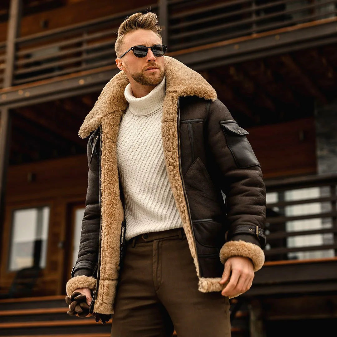2025 Men's Winter Button Jacket Plus Velvet Overcoat .