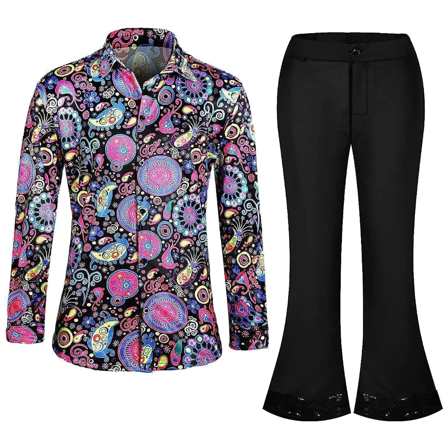 Mens Floral Shirt Pants Two Piece .